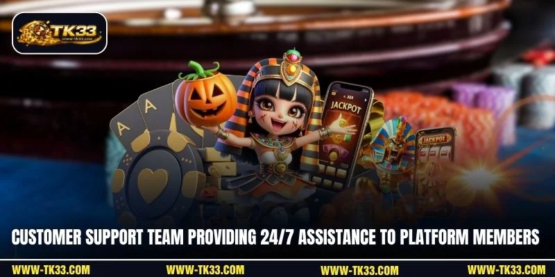 Customer support team providing 24/7 assistance to platform members